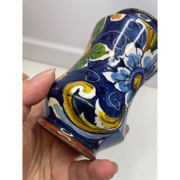 Unique Sicilian Vases Italian maiolica albarello marked Sicily flowers fruits - Picture 6 of 11